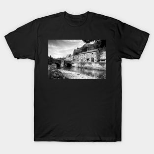 Beddgelert Village, Snowdonia, Wales Black And White T-Shirt